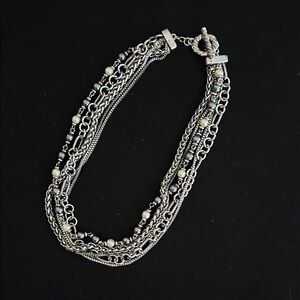 Elegant Silver Multi-Strand Necklace